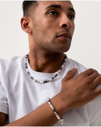 Dower & Hall - Men's Mixed Freshwater Pearl Necklace In Sterling Silver