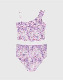 Aqua Blu Kids - Cherry Blossom One Shoulder Bikini Set - Teens