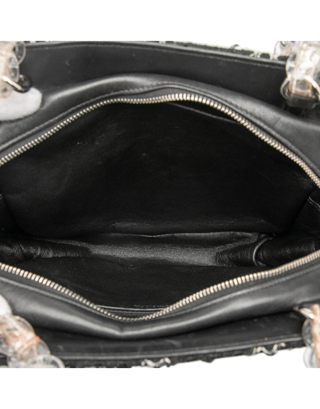 Pre-Loved by Azura Reborn - Pre-Loved Tweed and Resin Zipped Chain Shopping Bag