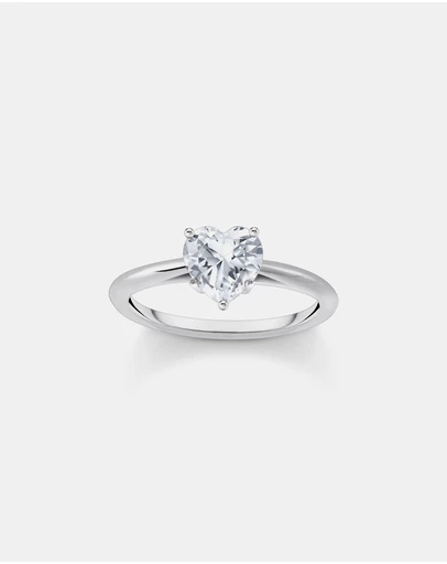 THOMAS SABO - Ring with white, heart-shaped zirconia