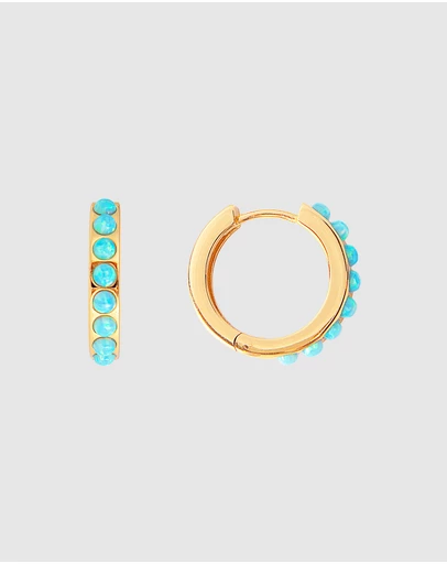 FAIRLEY - Blue Opal Crystal Midi Hoops