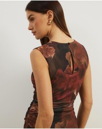 Atmos&Here - Priya Sleeveless Mesh Maxi Dress