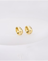 Wanderlust + Co - Teardrop Constellation 7mm Baby Huggie Earrings