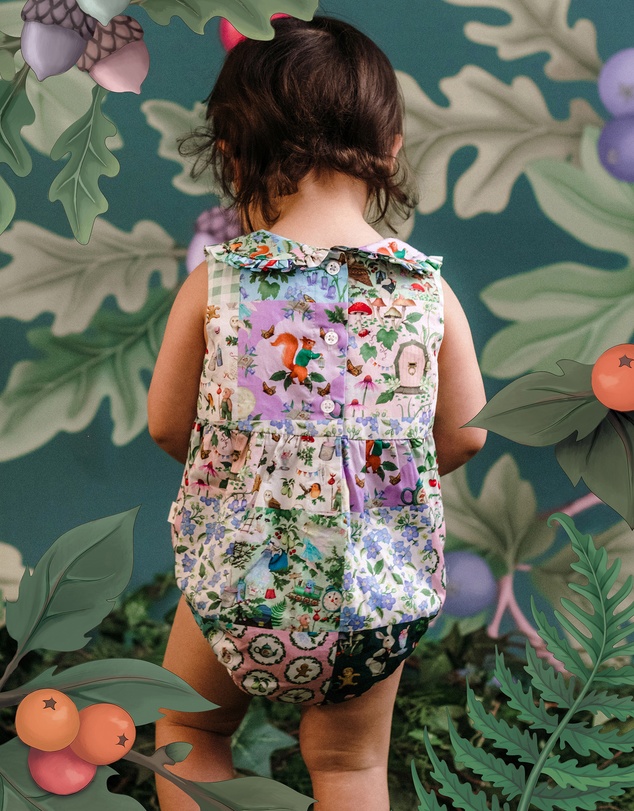 Fleur Harris - 'The Magic Faraway Tree' Pretty Patchwork Romper in Patchwork