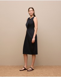 Trenery - Cotton Twist Front Dress in Black