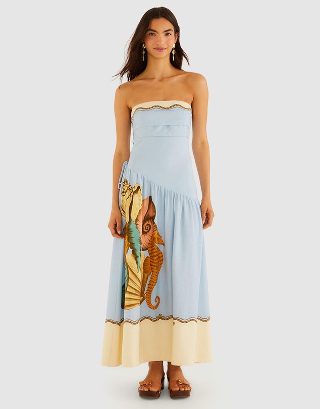 Farm Rio - Rio Souvenir Mixed Scarf Maxi Dress