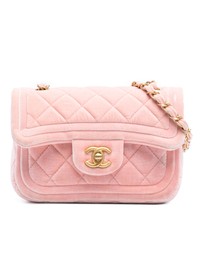 Pre-Loved by Azura Reborn - Pre-Loved Mini Quilted Velvet Double Frame Flap
