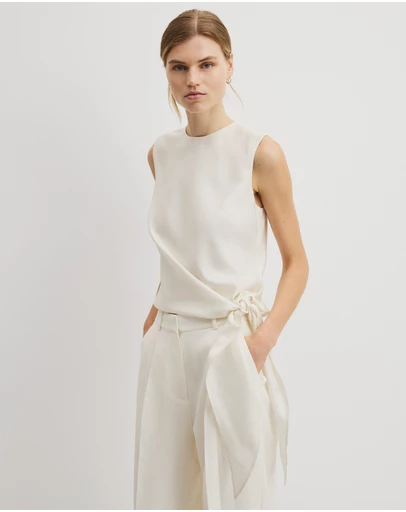 Country Road - Asymmetrical Washable Silk Tank