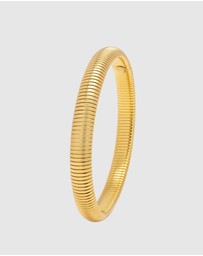 Nialaya Jewellery - 8mm Gold Stretch Bangle