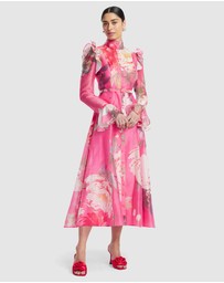 LEO LIN - Katrina Butterfly Sleeve Midi Dress