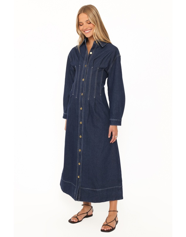 Petal & Pup - Karlen Denim Maxi Dress - Indigo