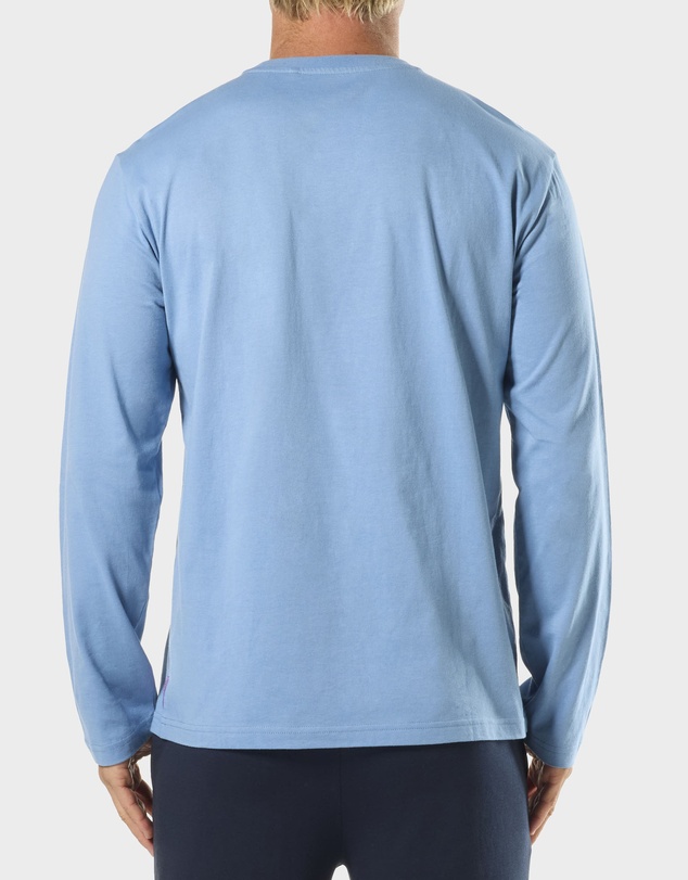 Mitch Dowd - Mens Relaxed Long Sleeve Crew Tee - Blue