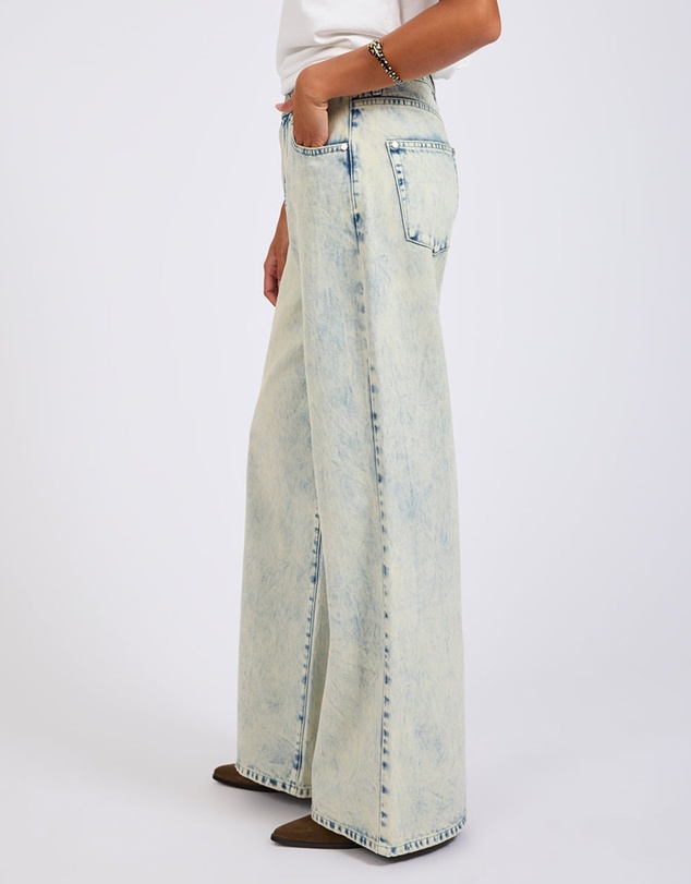ONE TEASPOON - Love Machines Mid Waist Super Wide Leg Denim Jeans - Ambrosia Blue