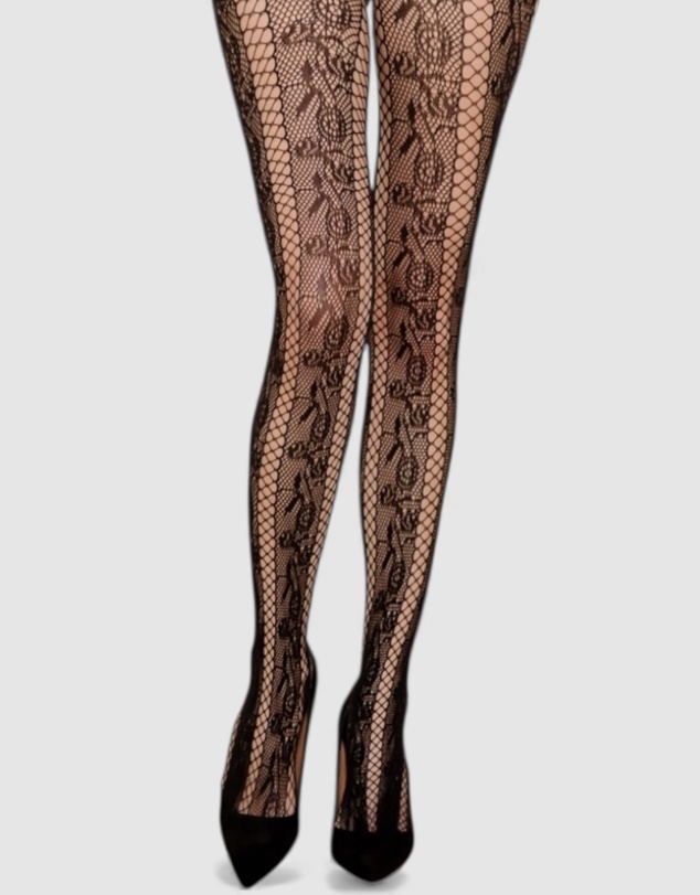 High Heel Jungle - Noir Stem Venom Lace Tights