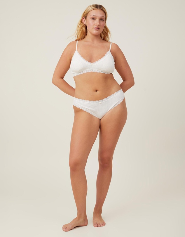 Cotton On Body - Organic Cotton Lace Triangle Padded Bralette