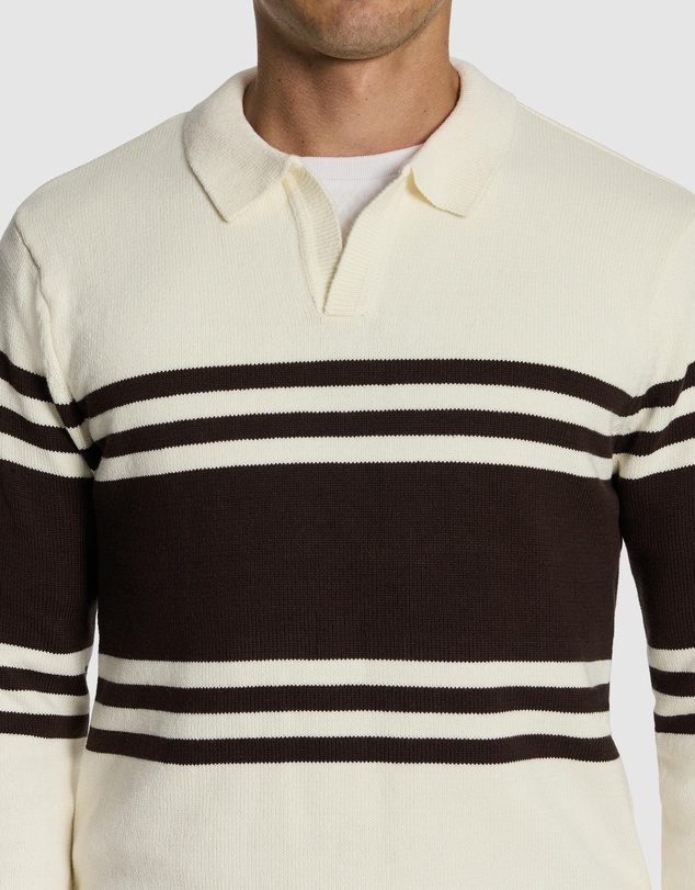 yd. - Leon Stripe Polo Knit Jumper