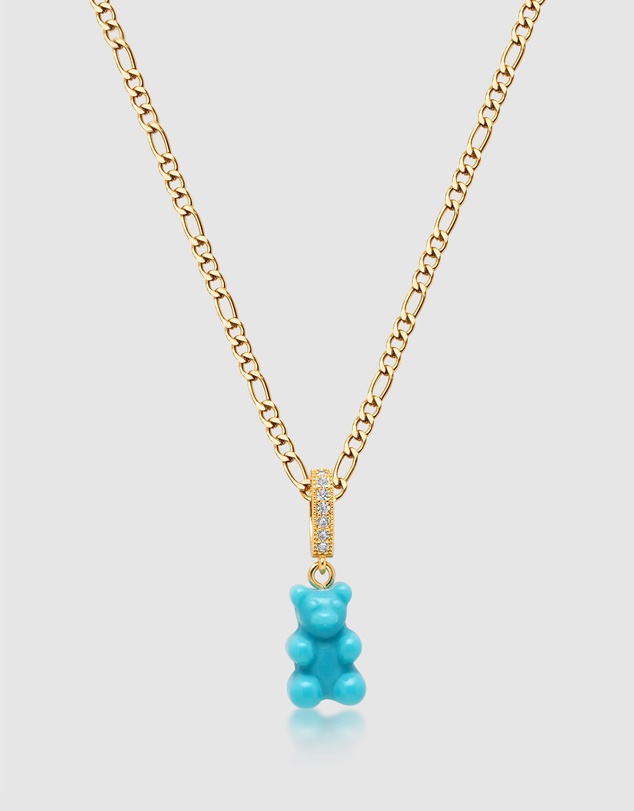 Nialaya Jewellery - Men's Turquoise Gummy Bear Necklace