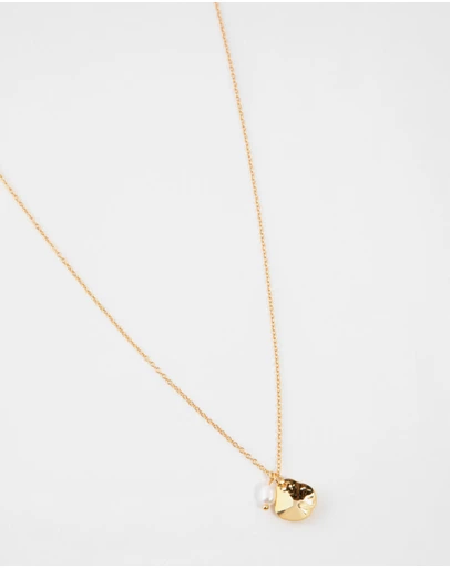 Lovisa - Gold Plated Sterling Silver Freshwater Pearl Cupchain Necklace