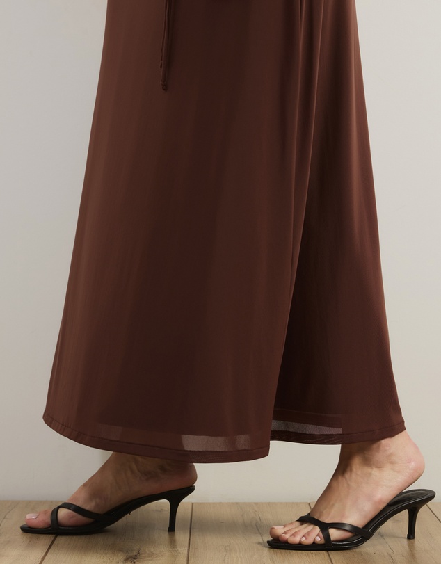 Atmos&Here Curvy - Valentia Belted Mesh Maxi Skirt