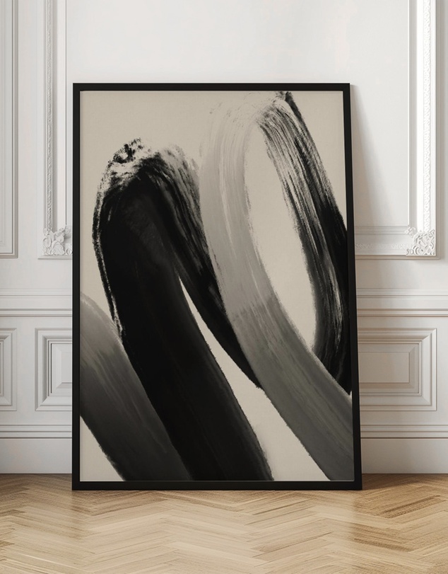 Olive et Oriel - Black Strokes No 23 by Treechild Art Print