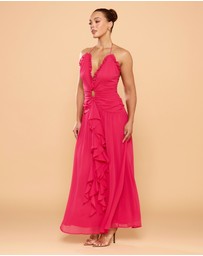 CATHERINE FERRARO - Harmony Halter Ruffle Dress