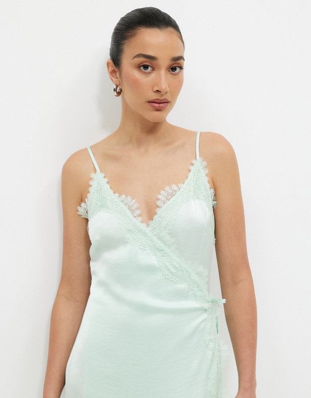 Calli - Union Satin Wrap Dress