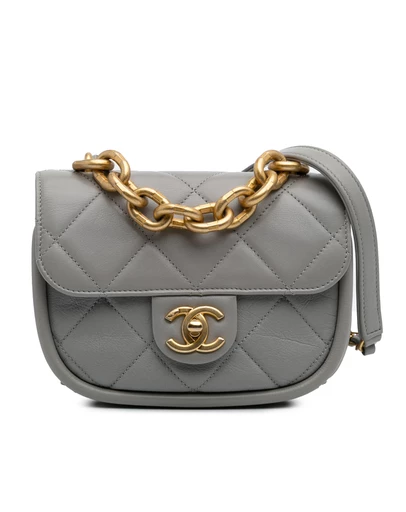 Pre-Loved by Azura Reborn - Pre-Loved CC Quilted Lambskin Rounded Flap