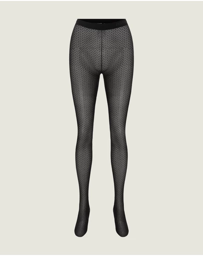 INSTOCK - Energy — 50 Denier Sheer Black Micromesh Patterned Tight