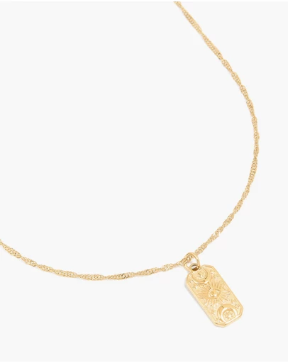 Lovisa - Waterproof Gold Plated Stainless Steel Evil Eye Tab Necklace