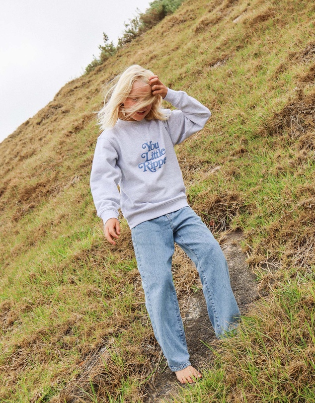 Skwosh - You Little Ripper Kids Crew Neck Sweat in Grey Marle