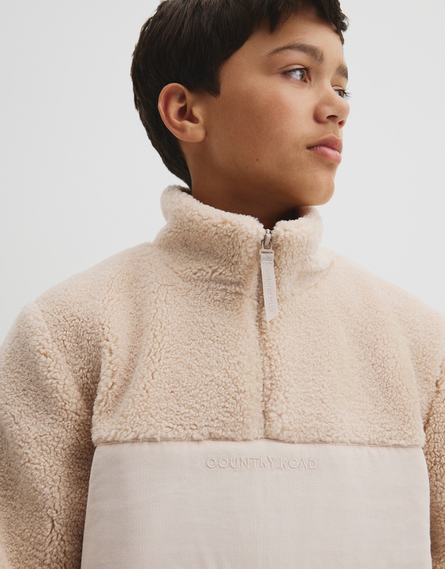 Country Road - Teen Sherpa Half Zip Sweat