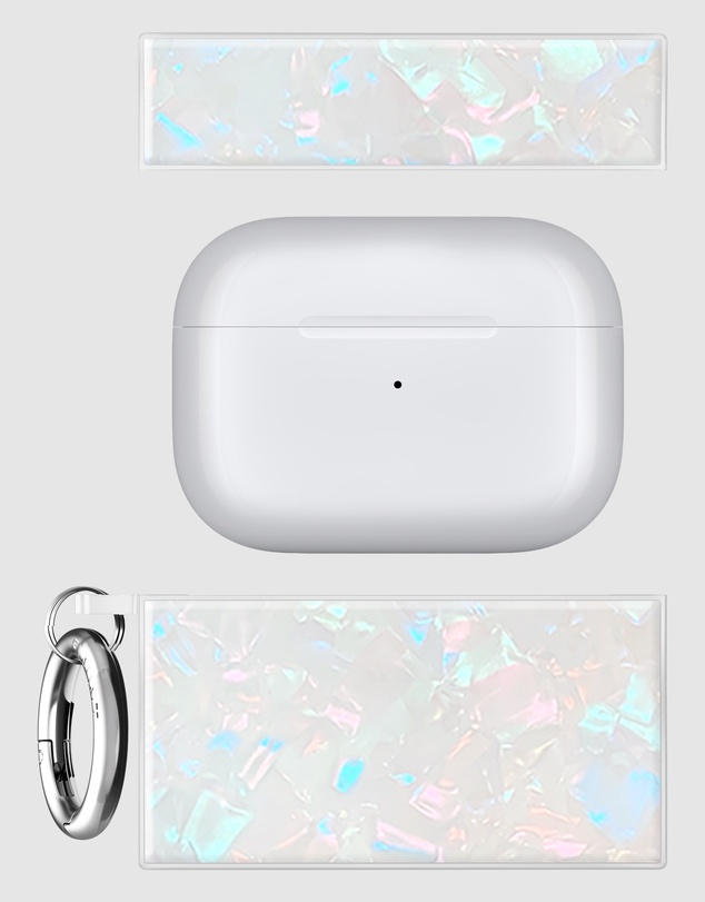 Flaunt - Flaunt Opal Shell with Silver Clip Case for AirPod Pro 3
