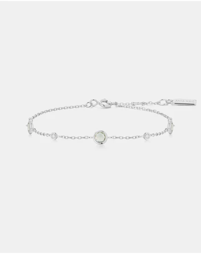 Ania Haie - Silver Mint Green Station Bracelet