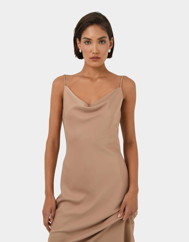 Forcast - Joy Satin Cowl Neck Dress