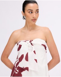 Minima Esenciales - Marlowe Linen Strapless Maxi Dress