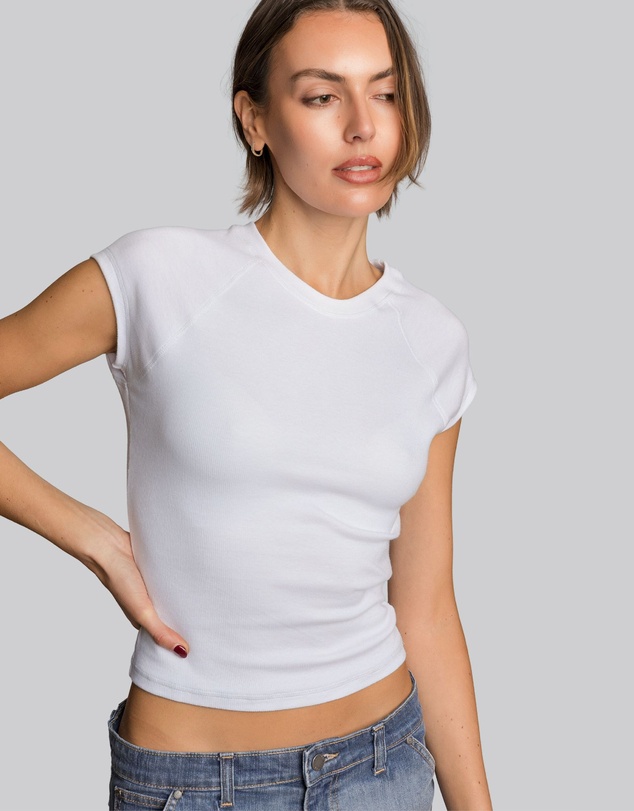Love and Nostalgia - Min Rib Raglan Tee - White