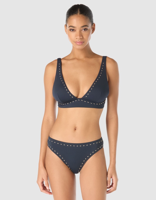 Michael Kors - Gold Studded Tall Triangle Padded Bikini Top
