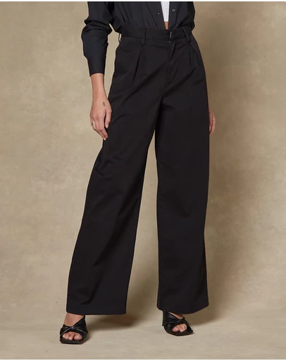 DRICOPER DENIM - Maya Black Wide Leg Pants