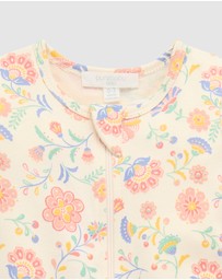 Purebaby - Short Sleeve Sleep Pyjama Zip Growsuit -Kids-Babies