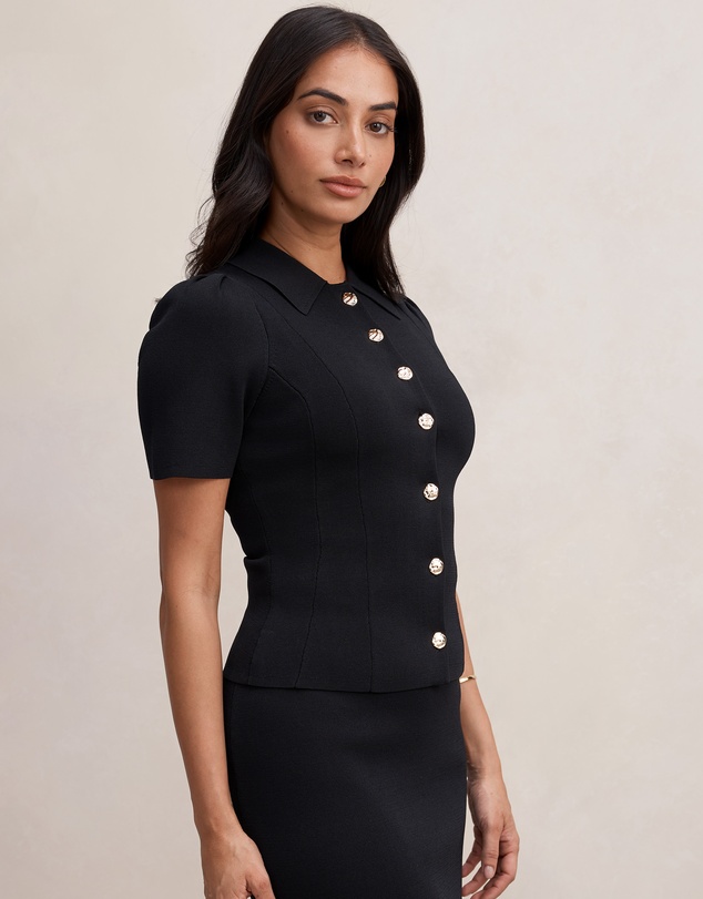Forever New - Esther Button Knitted Top