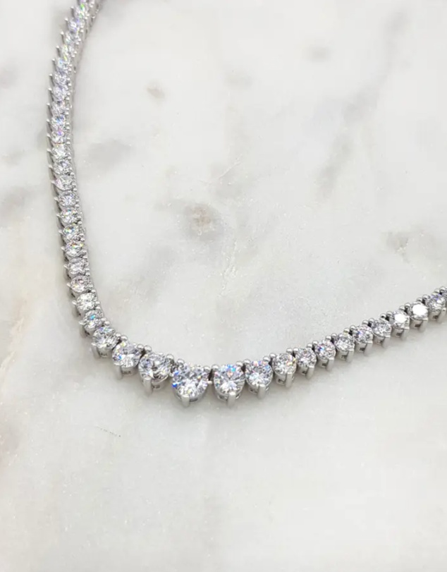 The White Collection - Claire - Elegant Silver Bridal Necklace