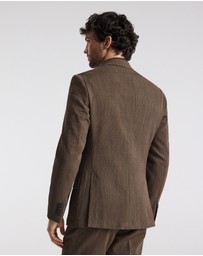 Calibre - Unstructured Micro Jacquard Wool Blazer Mocha