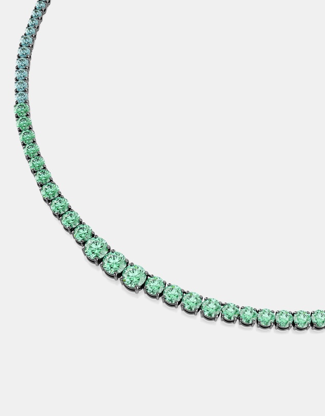 Swarovski - Matrix Necklace, Gradient Of Round Cuts, Multicolored, Ruthenium Plated