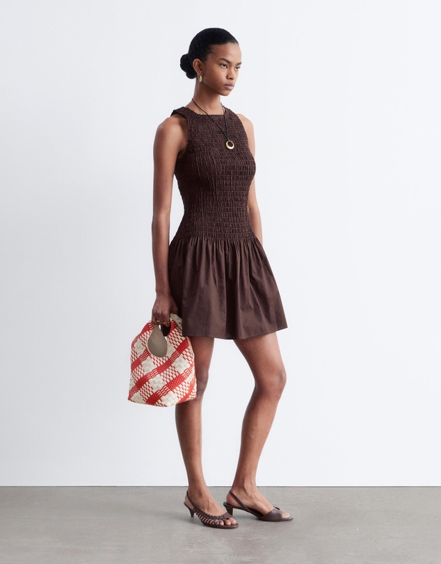 & Other Stories - Smocked Cotton Poplin Mini Dress