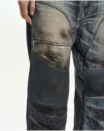 Andersson Bell - Denim Trompe-L'oeil Graphic Biker Jeans - Unisex
