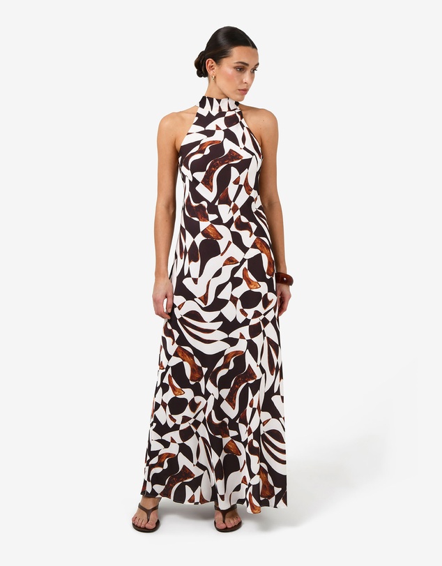 Forcast - Hazel Printed Halter Dress