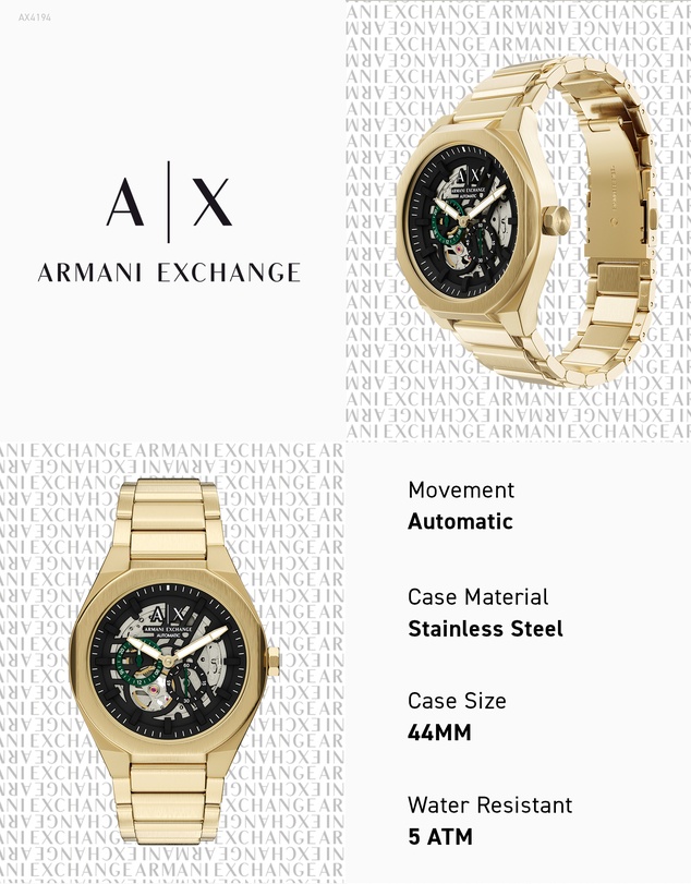 Armani Exchange - Gold Analogue Watch