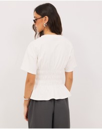 Calli - Harry Smocked Crewneck Top