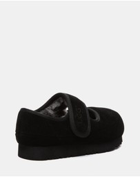 EVERAU - Australian Shepherd Ugg Millie Kids Cow Suede Upper Loafer Oxfords Flats
