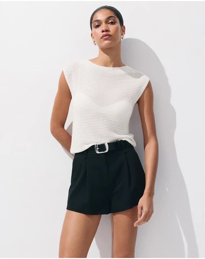 M.N.G - Short-Sleeved Knitted Sweater